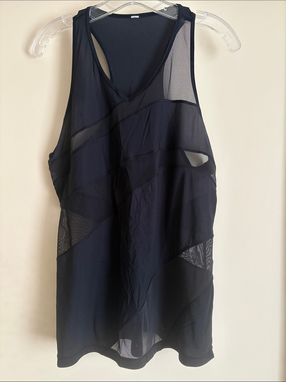 lululemon athletica Black Mesh Paneled Racerback Tank